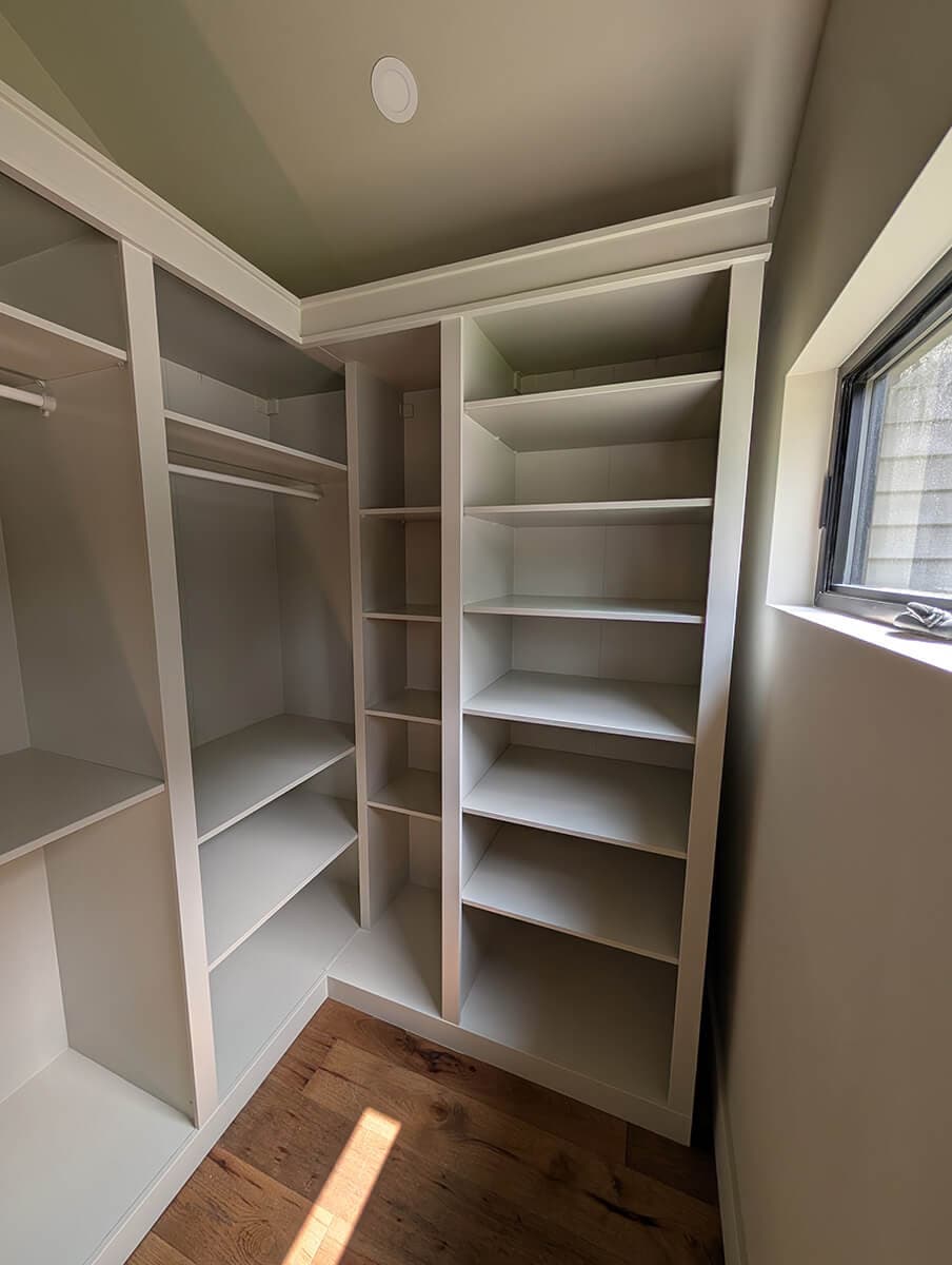 Interior of a custom built closet